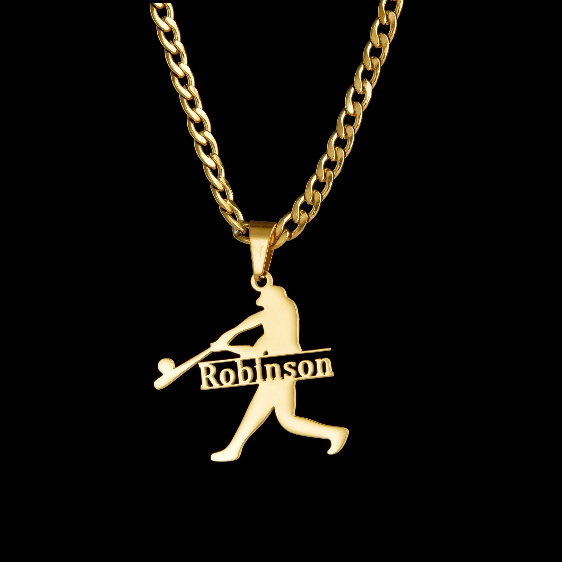 Personalisierte Namenskette aus Edelstahl mit Fußball-Motiv, Dicke Kette, Anhänger-Schmuck, Geschenk für Frauen und Männer zum Geburtstag – Detail 16