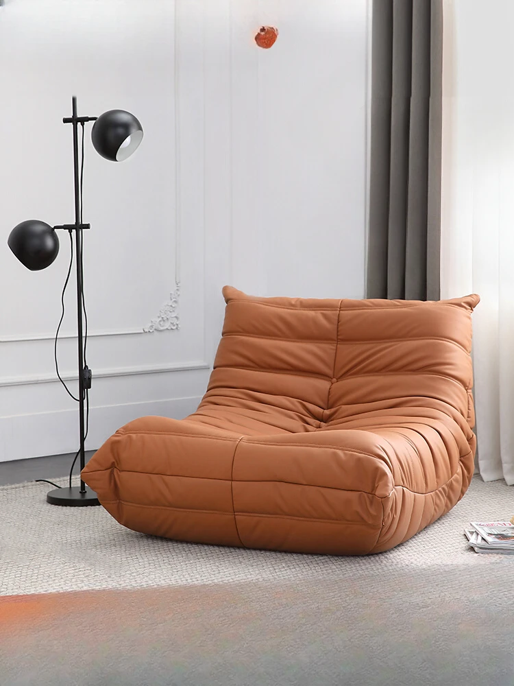

NEW Single chaise longue Nordic minimalist designer modern minimalist silicone leather lazy caterpillar sofa
