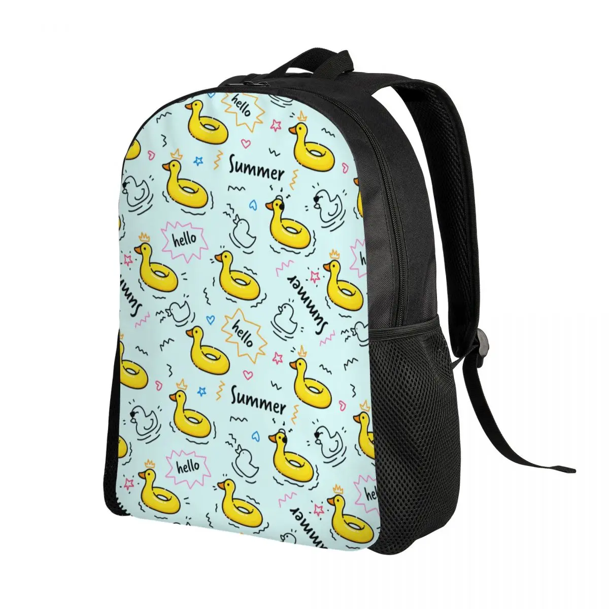 Custom Rubber Ducky Pattern Backpack for Men Women Water Resistant College School Bag Print Bookbags