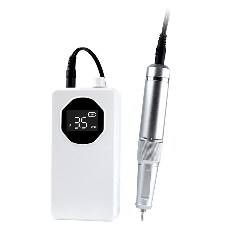

Nail Polish Machine, Manicure Polisher, Portable Rechargeable Home Polisher, 2-In-1 Manicure Tool White Durable