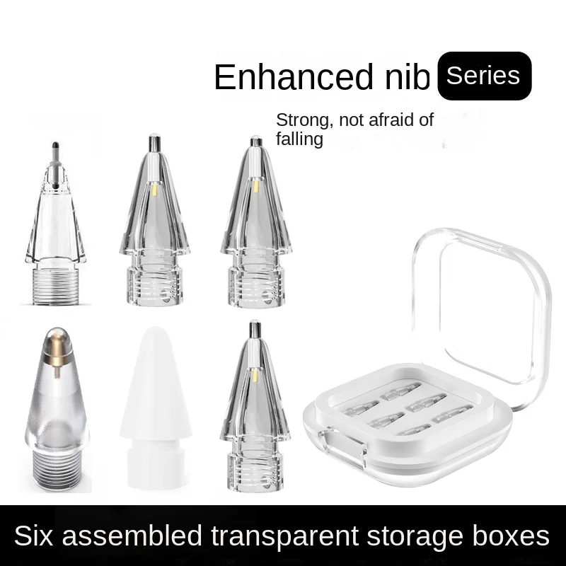Nova atualização ponta transparente para apple lápis nib 1, 2, 3 pro capacitor caneta ponta da agulha para lápis modificação de metal substituir sile