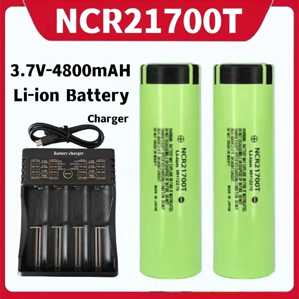 21700 Battery Rechargeable Battery 3.7V 4800mAh 50A Power Li-ion High Discharge Batteries for Electrical Tools+401 charger