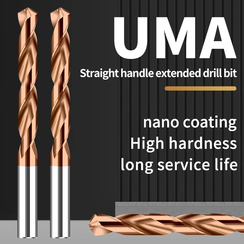 GULING 1PCS CNC Solid Carbide Tungsten Long Shank 80 mm Steel Twist Drill Diameter 2.0 - 8.6 mm Straight Shank Drilling Hole