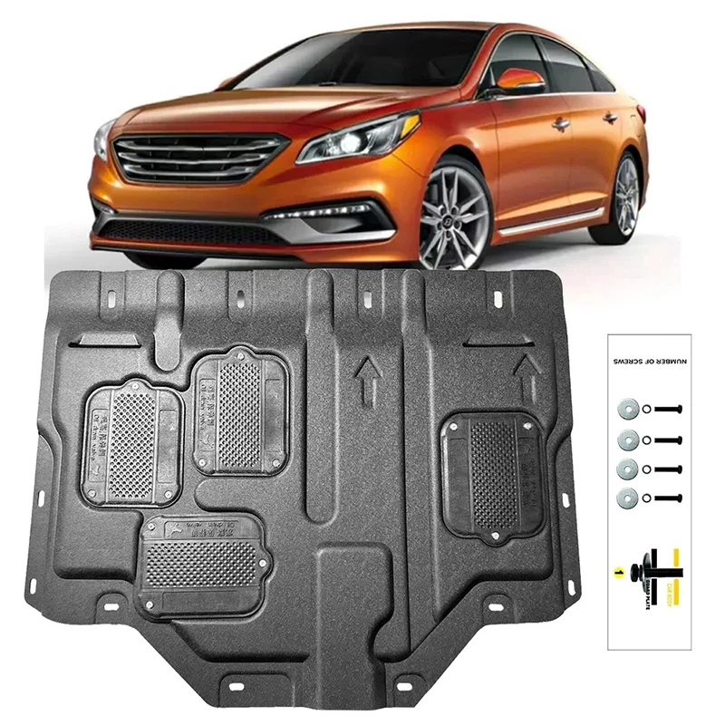 For Hyundai Sonata 9 2015-2017 2016 Black Under Engine Guard Plate Splash Shield Mud Fender Cover Mudguard Protector