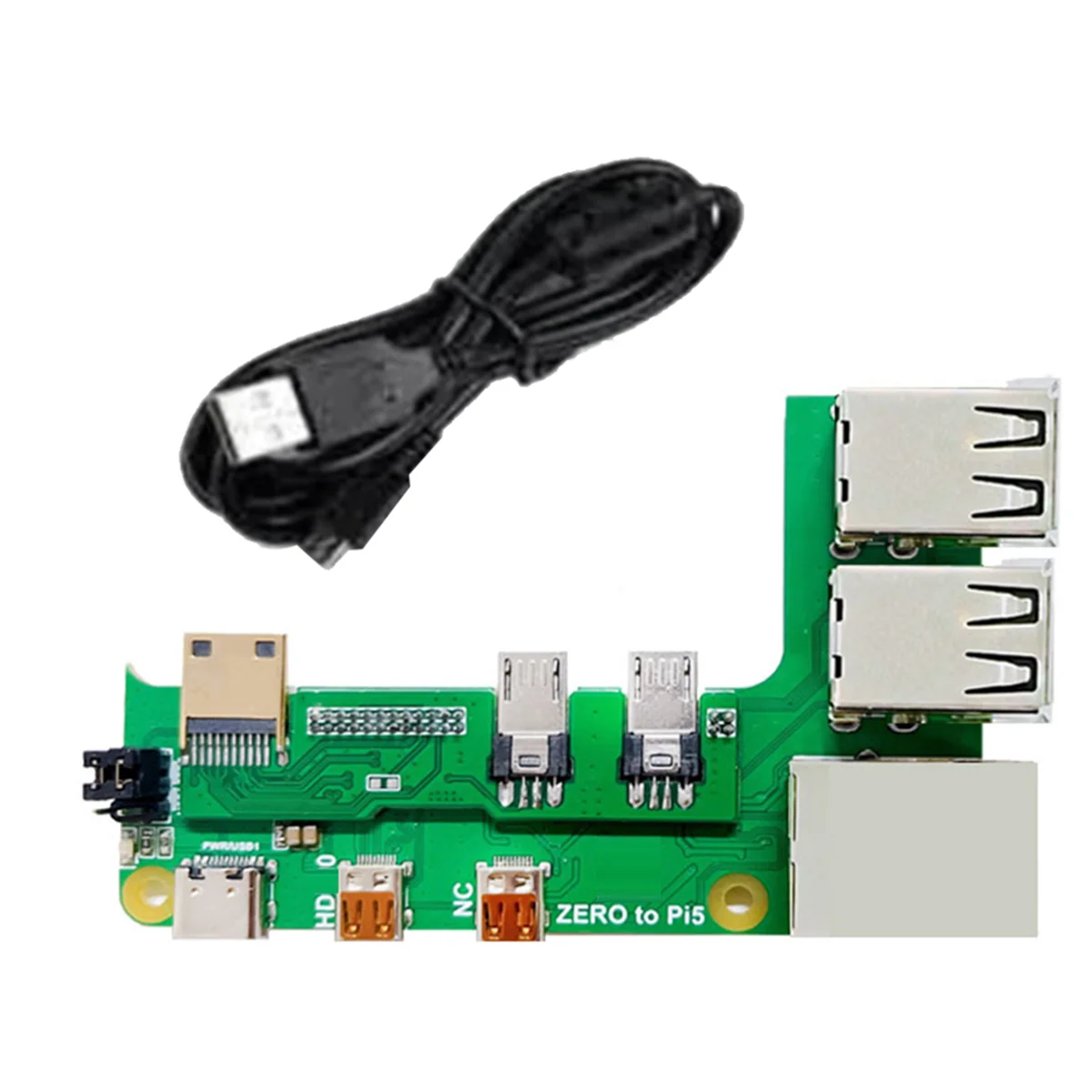 Gran oferta para placa de expansión Zero 2W a PI5 con Cable adaptador de interfaz Zero a Pi5 HUB USB Zero RJ45 HAT