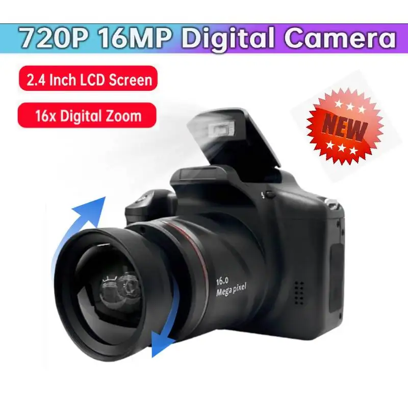 كاميرا رقمية 720P 16MP 16X كاميرا تكبير رقمية مع شاشة LCD 2.4 بوصة ومسجل فيديو، وكاميرا تسجيل الفيديو للتصوير الفوتوغرافي
