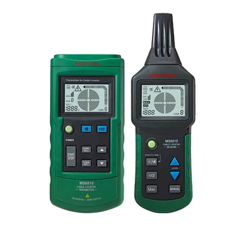 

Mastech MS6818 Wire Cable Tracker Metal Pipe Locator Detector Tester Meter AC/DC 12~400V