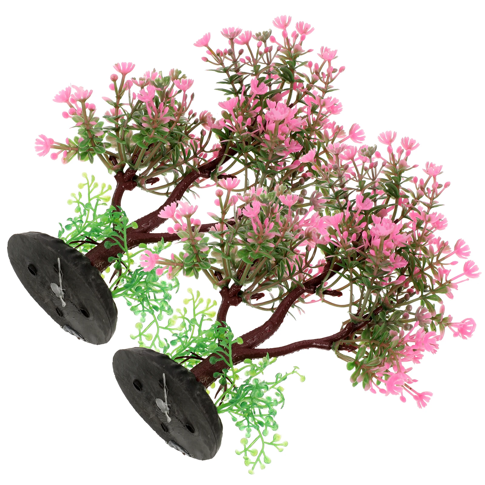 

2 Pcs Aquatic Decoration Faux Plant Accessories Aquarium Artificial Plastic Plants Fish Tank