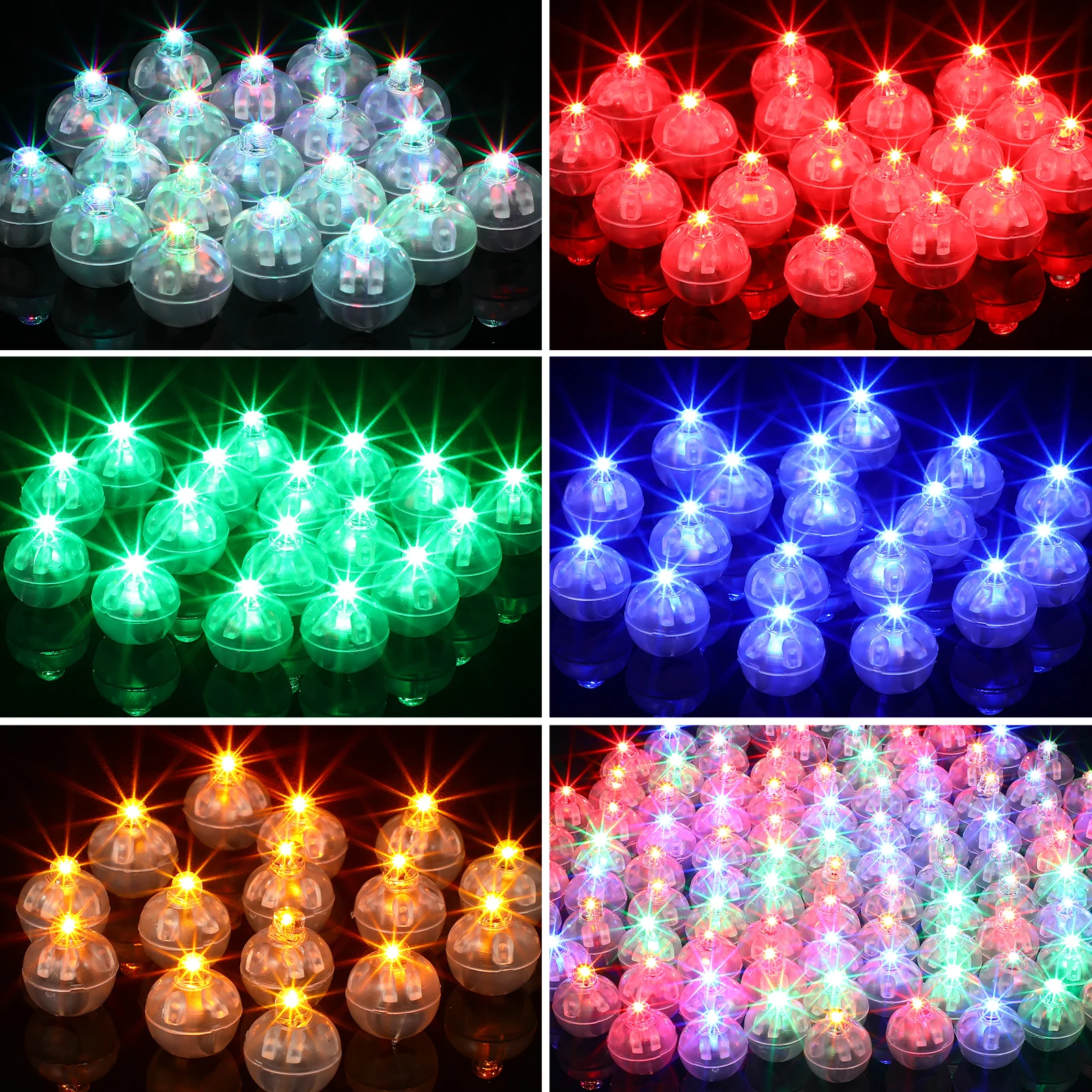 

120 pcs LED Balloon Lights Colorful Small Round Mini Shine Plastic Party Decorations Safe Indoor Outdoor Use Desk Lamp