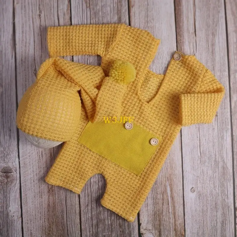 W3JF مجموعة رومبير دافئة وأنيقة لحديثي الولادة هدية استحمام الطفل أنيقة وعملية لحديثي الولادة مجموعة تصوير لحديثي الولادة طقم #2