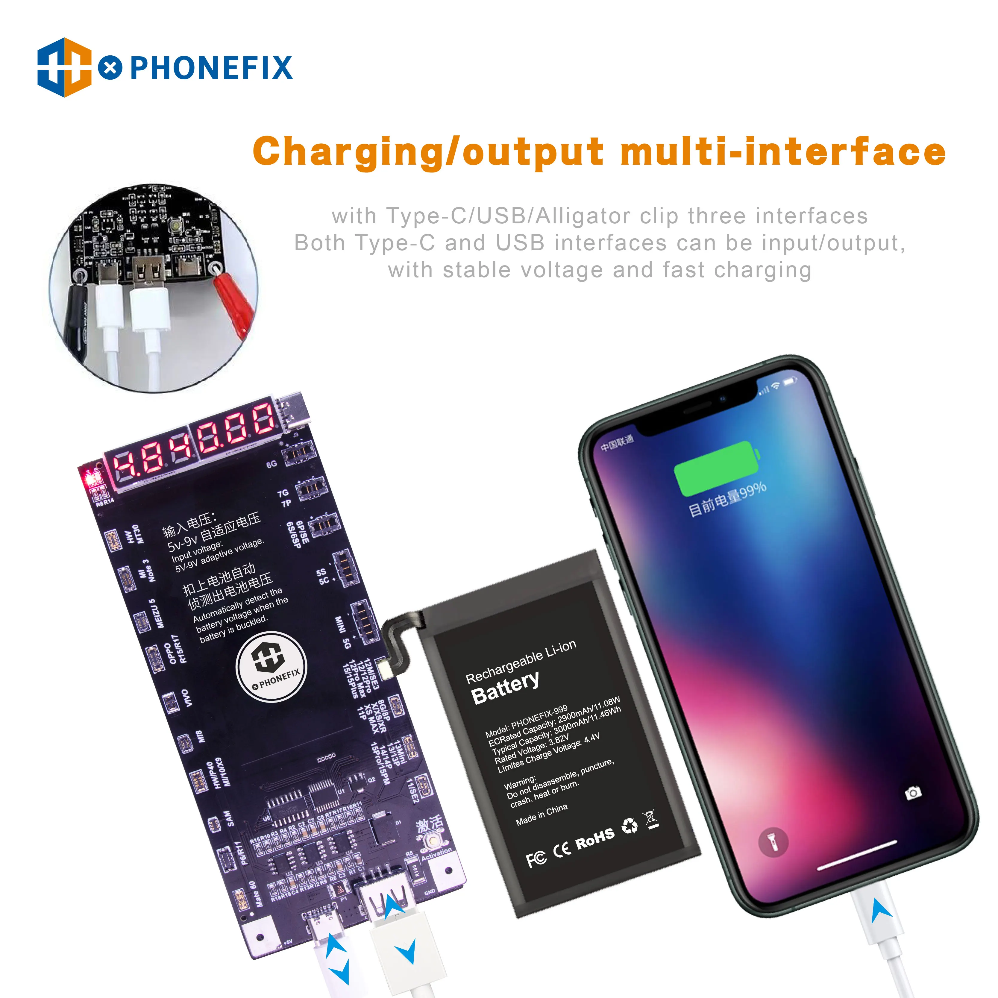Mechaniker ba27 Batterie aktivierung Erkennungs karte Batterie Schnell ladung für iPhone 5g-13 14 15 Pro Max Android Ein-Klick-Aktivierung – Detail 20
