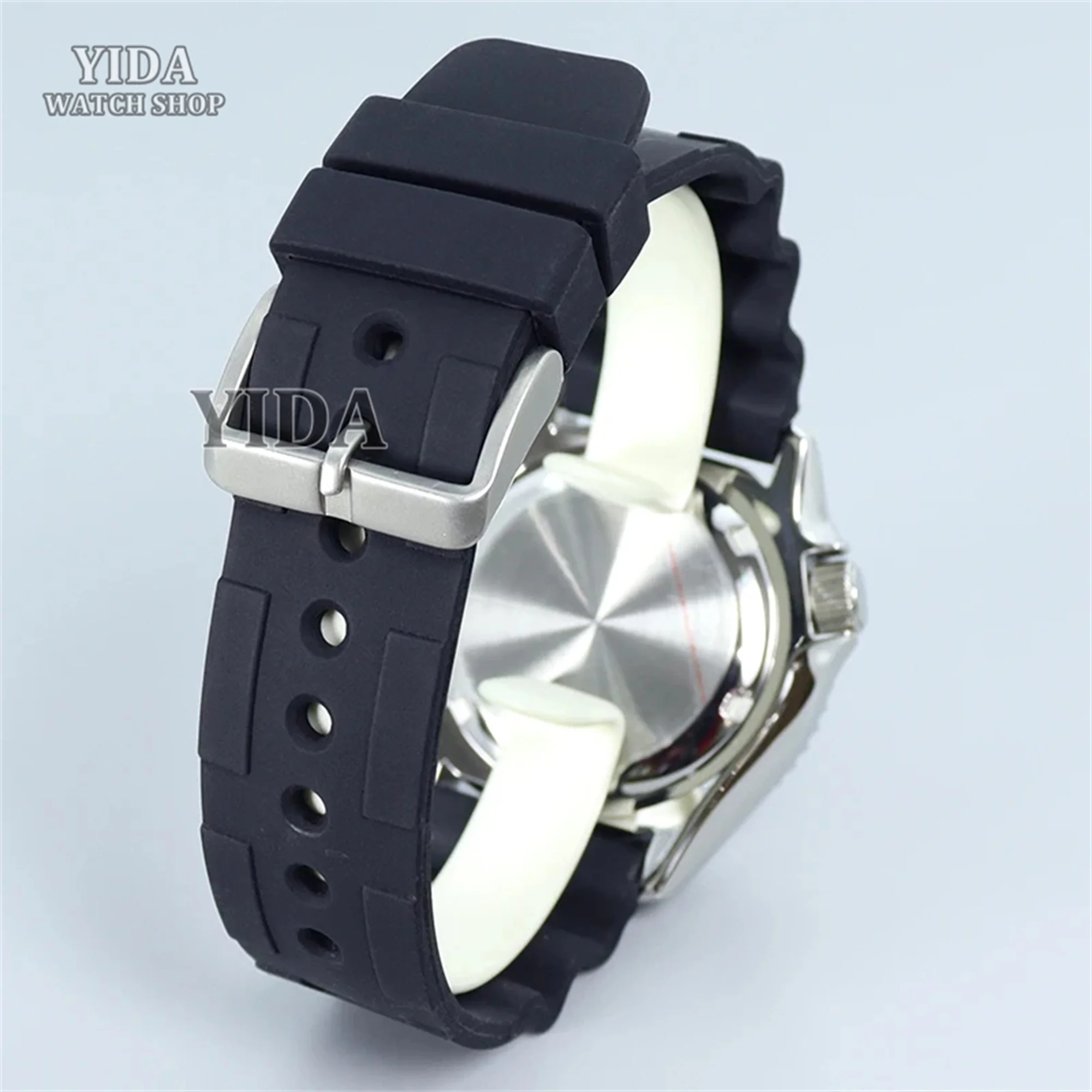 42 مللي متر SKX 007 ساعة حافظة المطاط سوار الياقوت كريستال ل NH35 NH36 الحركة التلقائية 28.5 مللي متر الطلب حافظة وزارة الدفاع استبدال