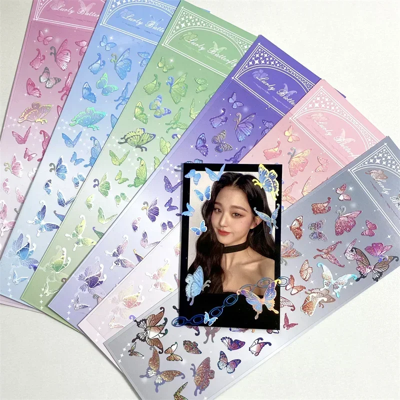 Kawaii Butterfly Laser Sticker DIY Scrapbooking Happy Planning Photo Album Deco Stickers Cute Korean Stationery Christmas Gift