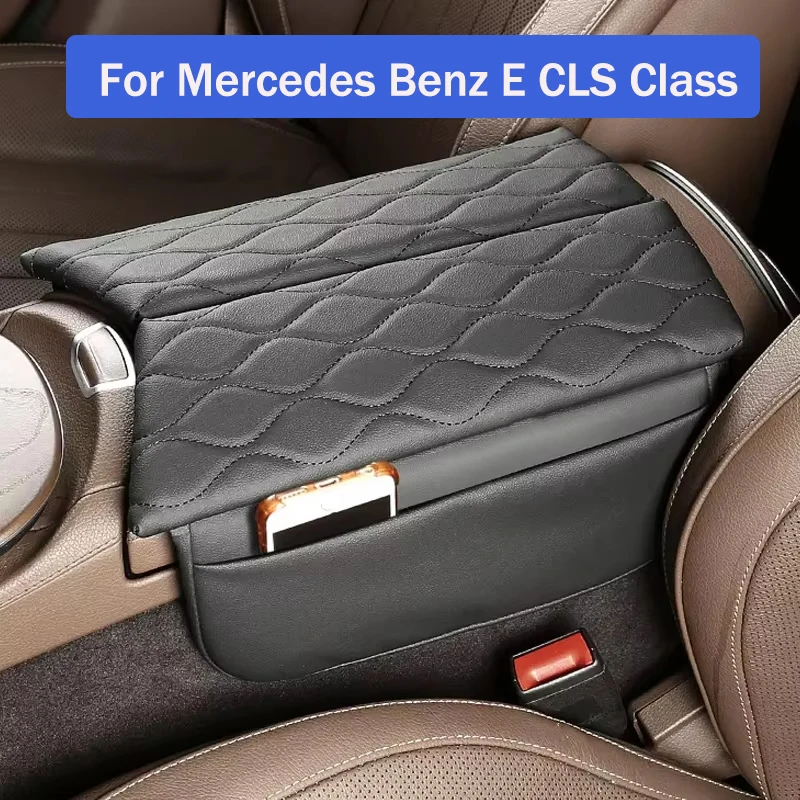 

Center Console Armrest Box Cover Pad Decoration For Mercedes Benz E CLS Class W213 C257 W257 Leather Anti-Scratch Armrest Cushio