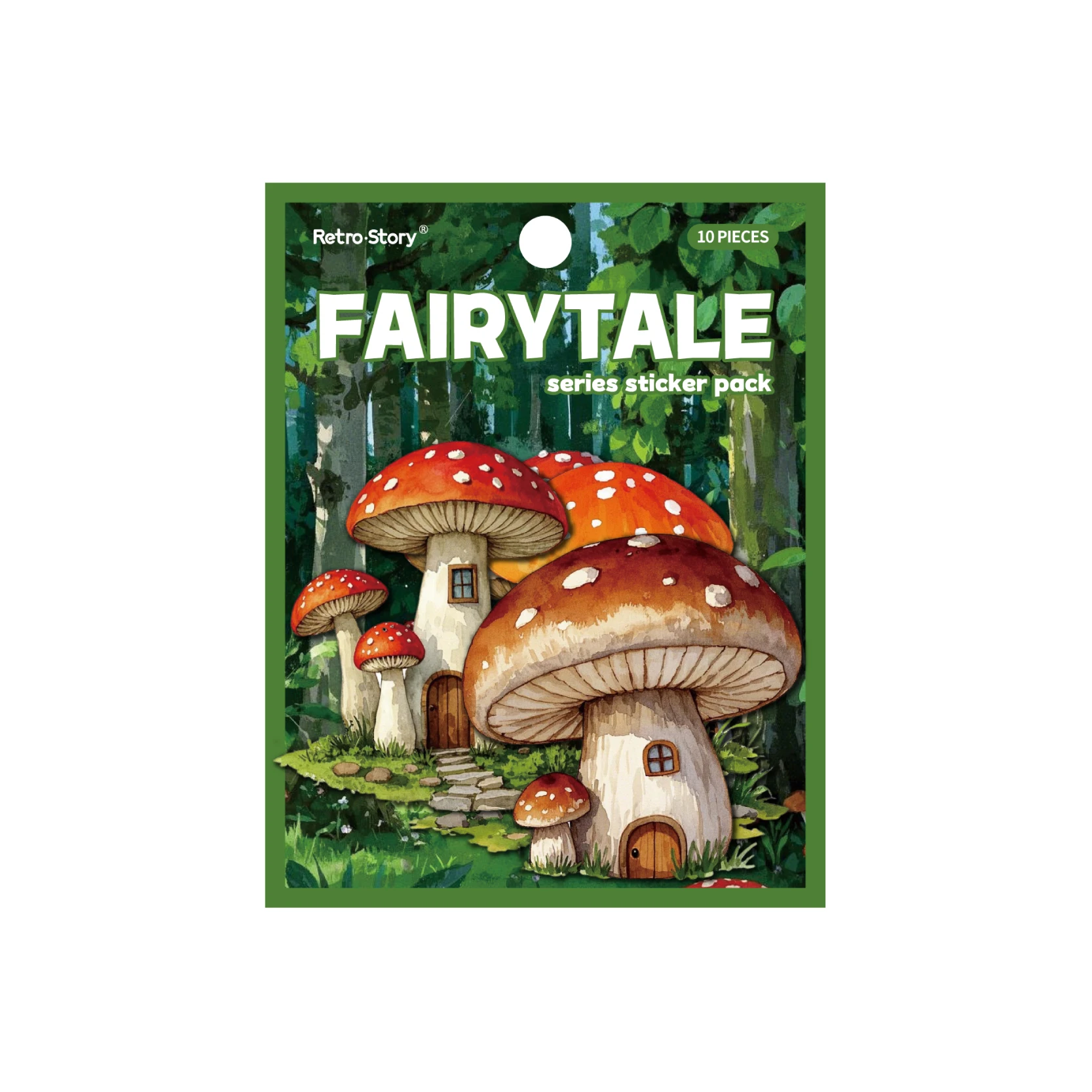 Picture 7: 10pcs Fairy Tale Mushroom Town Sticker Pack DIY Decorative Paper Scrapbooking Material handmade Diary Album Junk Journal Supplie