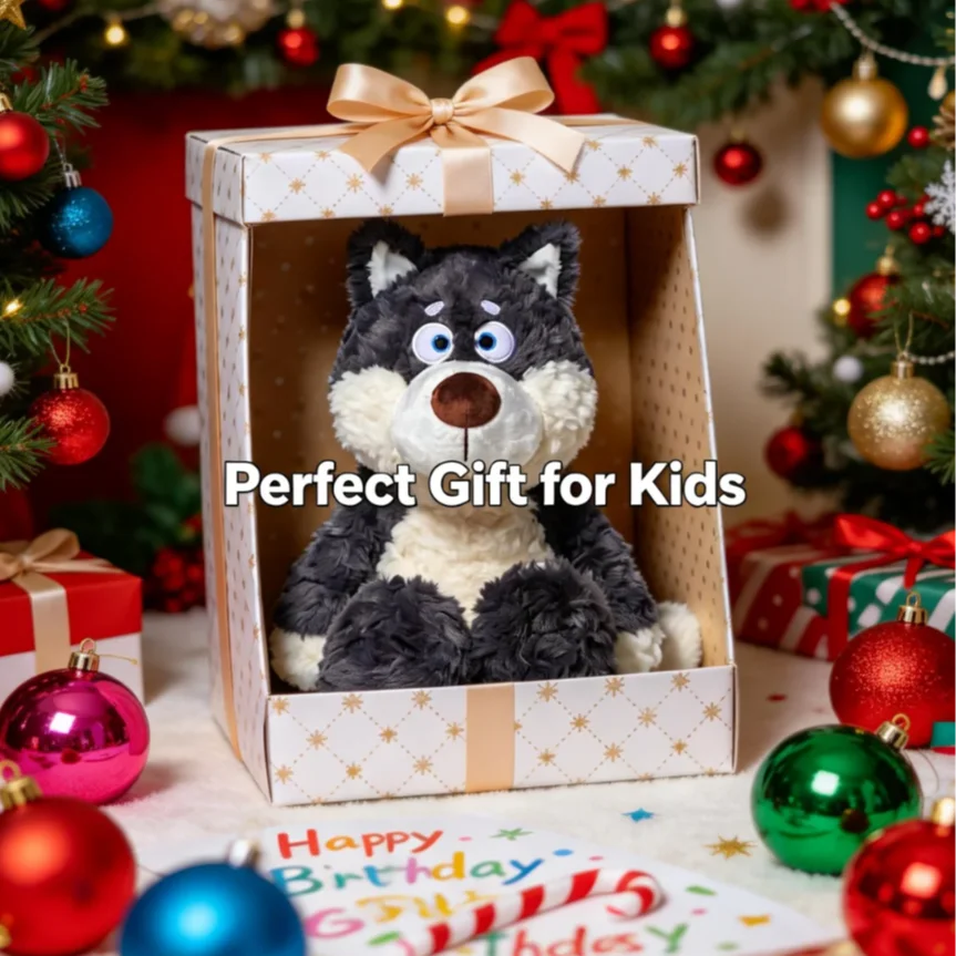 Cute Gray Wolf Home Decor Emotional Healing Accompanying Stuff Bedroom Sofa Office Ornaments High Quality Birthday Boy Girl Gift