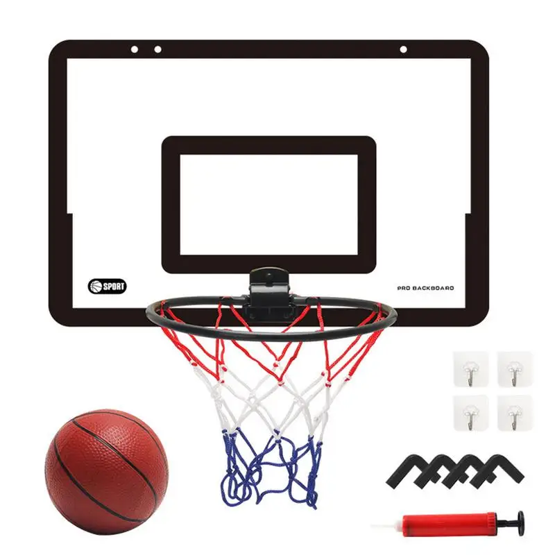 Basketball Hoop Wall Mount Basketball Hoop Set Punch Free Mini Basketball Board Toys For Playing Games Door Kids Teens Adults