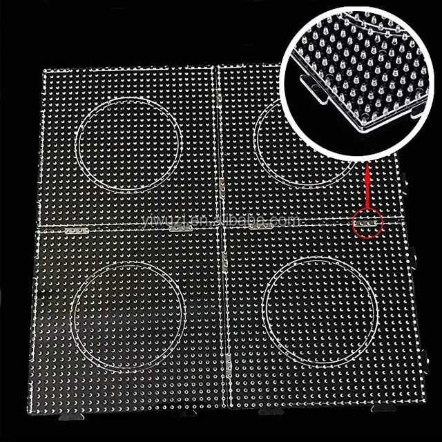 4 szt./Tablice do koralików Hama 5.0/2.6mm Duże Tablice do Koralików Perler, Szablon do Koralików Termicznych, Kwadratowe Puzzle do Zabawek Edukacyjnych