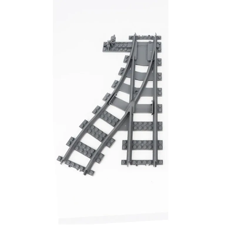 Klocki MOC Klocki Konstrukcyjne Miejskie Pociągi Koleje Miękkie Proste Zakrzywione Krzyżowe Szyny Zdalne Sterowanie Furkalowe Koleje Kreatywne Klocki Kolejowe Zabawki