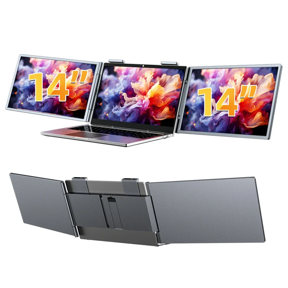 New Trend Triple With Adjustable Base Bracket dual bulk lcd monitors usb c Triple Laptop Screen Extendelcd