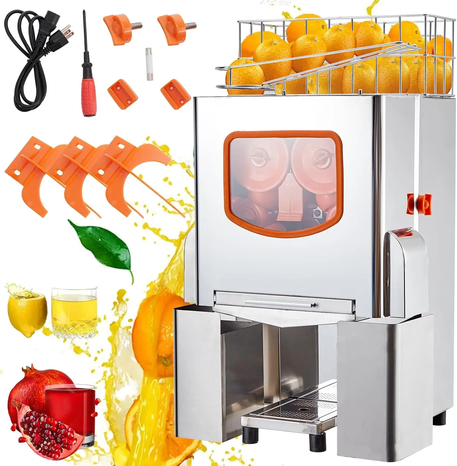 Commercial Juicer Machine, 110V 120W Orange Squeezer for 22-30 per Minute