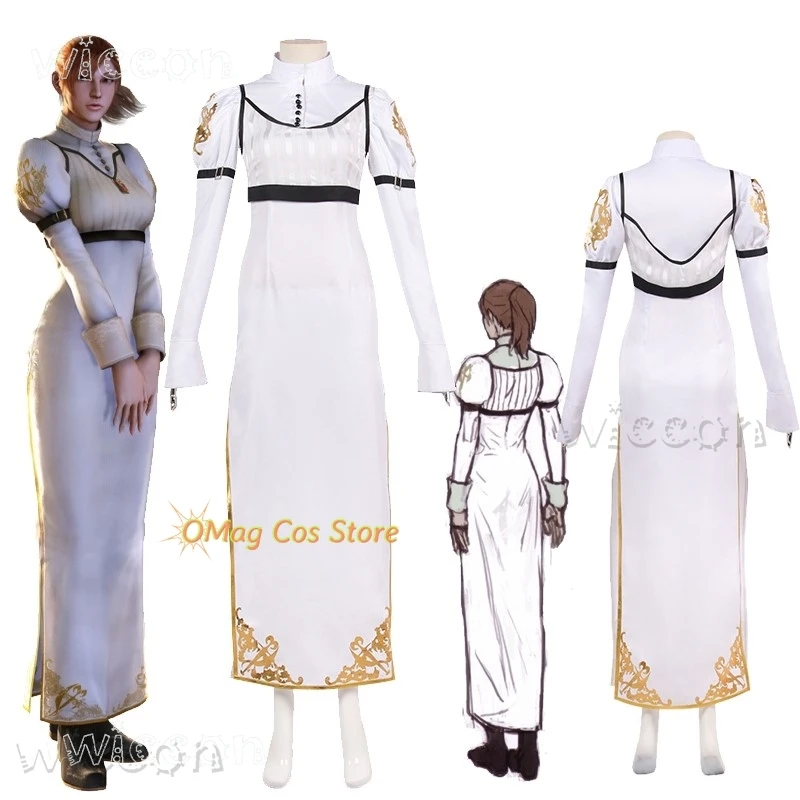 Game DMC 4 Kyrie Devil Cosplay May Cry Costume Women Cosplay Costume Uniform White Dress Outfit Halloween Party Girls Clothes