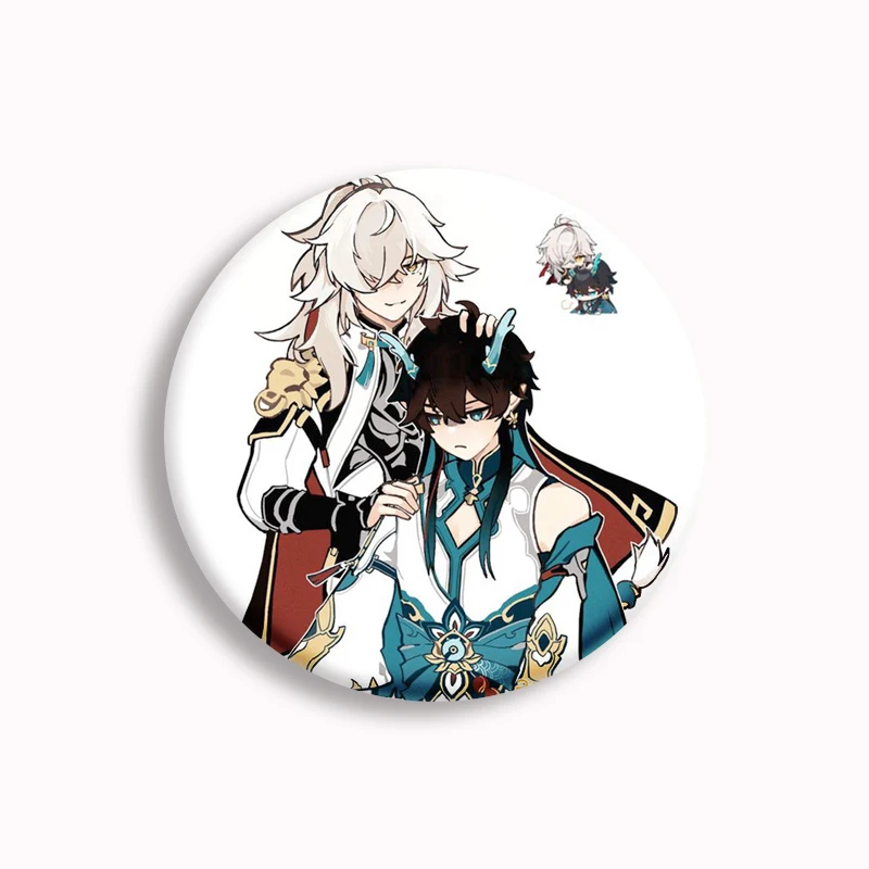 Juego Honkai Star Rail personaje Jingyuan botón Pin creativo dibujos animados Fanart insignia broche bolsa decoración Gamer amigos Fans regalo 58mm