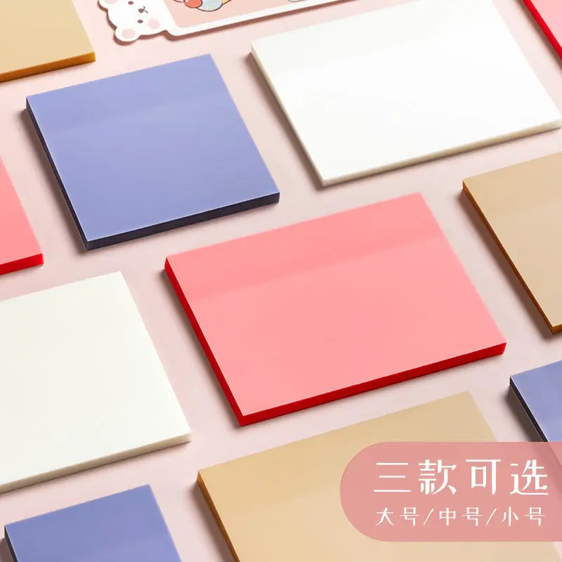 50Pcs Color Transparent Sticky Notes, High Simplicity Ins Waterproof Notes for Students/Office, Memopads Note Pad Stationery