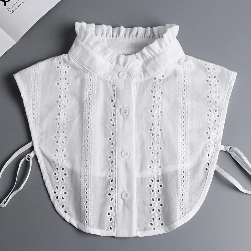 Women Fashion Stand Collar Detachable Fake Collar Hollowed Out Breathable Professional Casual Versatile