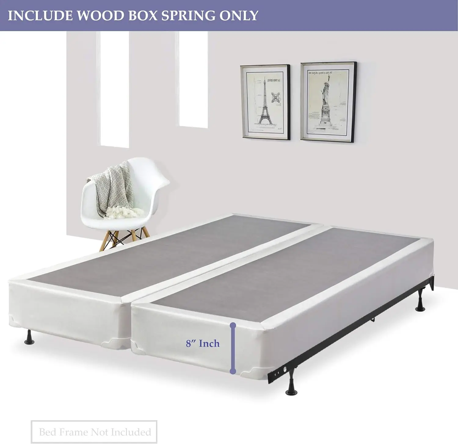 Spinal Solution 8-inch Wood Split Traditional Box Spring/Foundation for Mattress Set