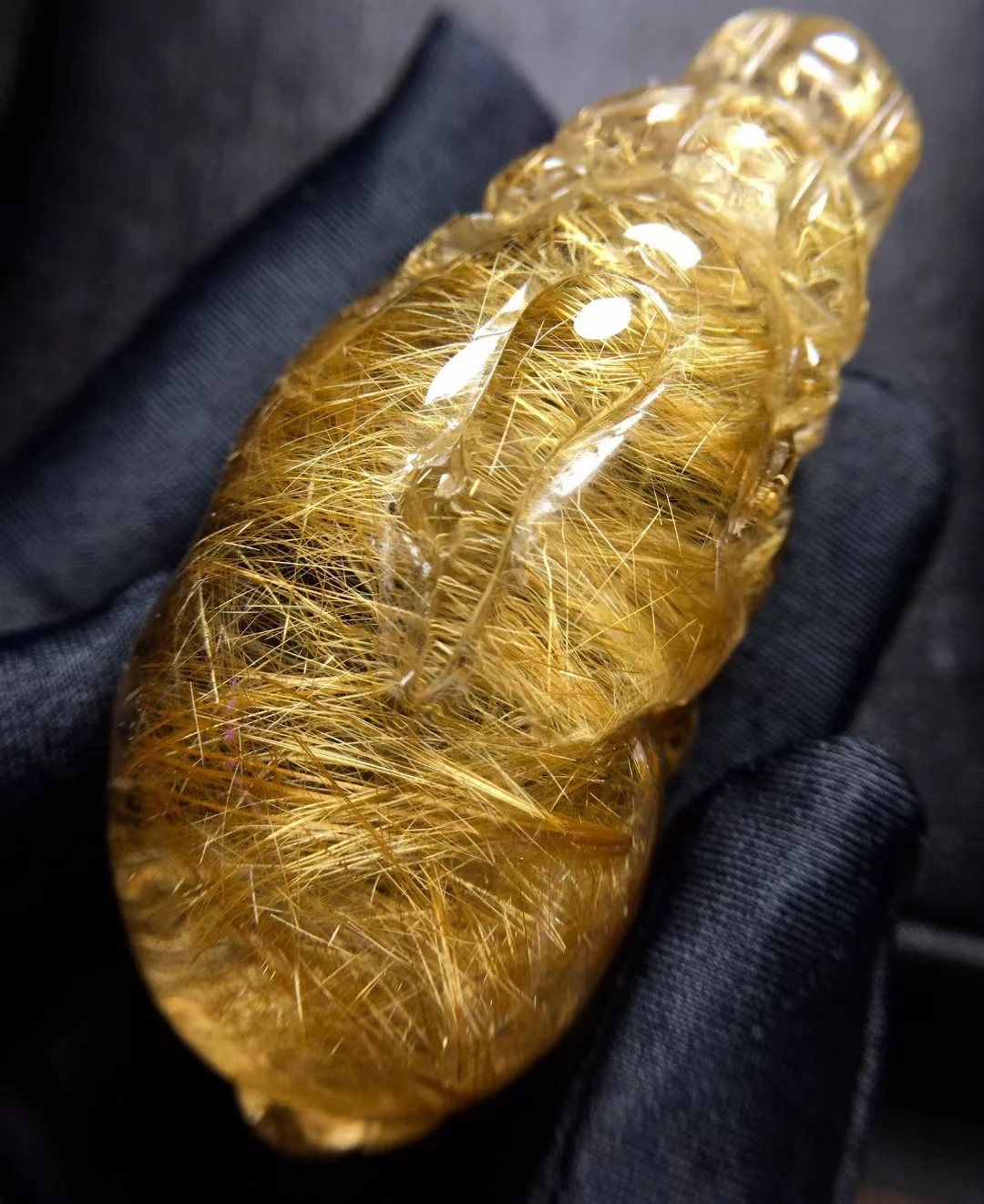 Natural Gold Rutilated Quartz Pendant Rutilated Quartz Jewelry Big Pi Xiu 60*28*25.5mm Gold Men Women Brazil AAAAAAA