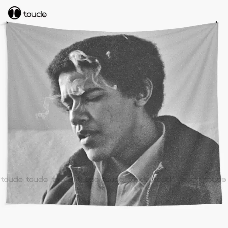 Young Barack Obama - Smoking Print Tapestry Tapestry Posters Tapestry Wall Hanging For Living Room Bedroom Dorm Room Home Decor