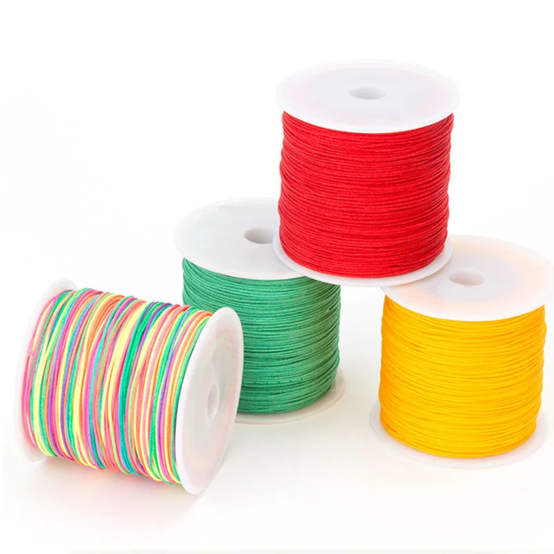 E3 50Yds 0.8mm 28 Colors Nylon Thread Cord String for DIY Making Bracelet Necklace Handmade Hand woven Craft Accessories