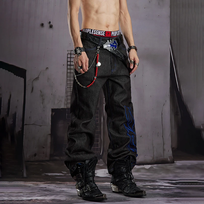 LUZHEN 2026 New Trendy Original Streetwear Men's Niche Design Embroidery Pattern Straight Jeans Male Handsome Denim Pants JY9265