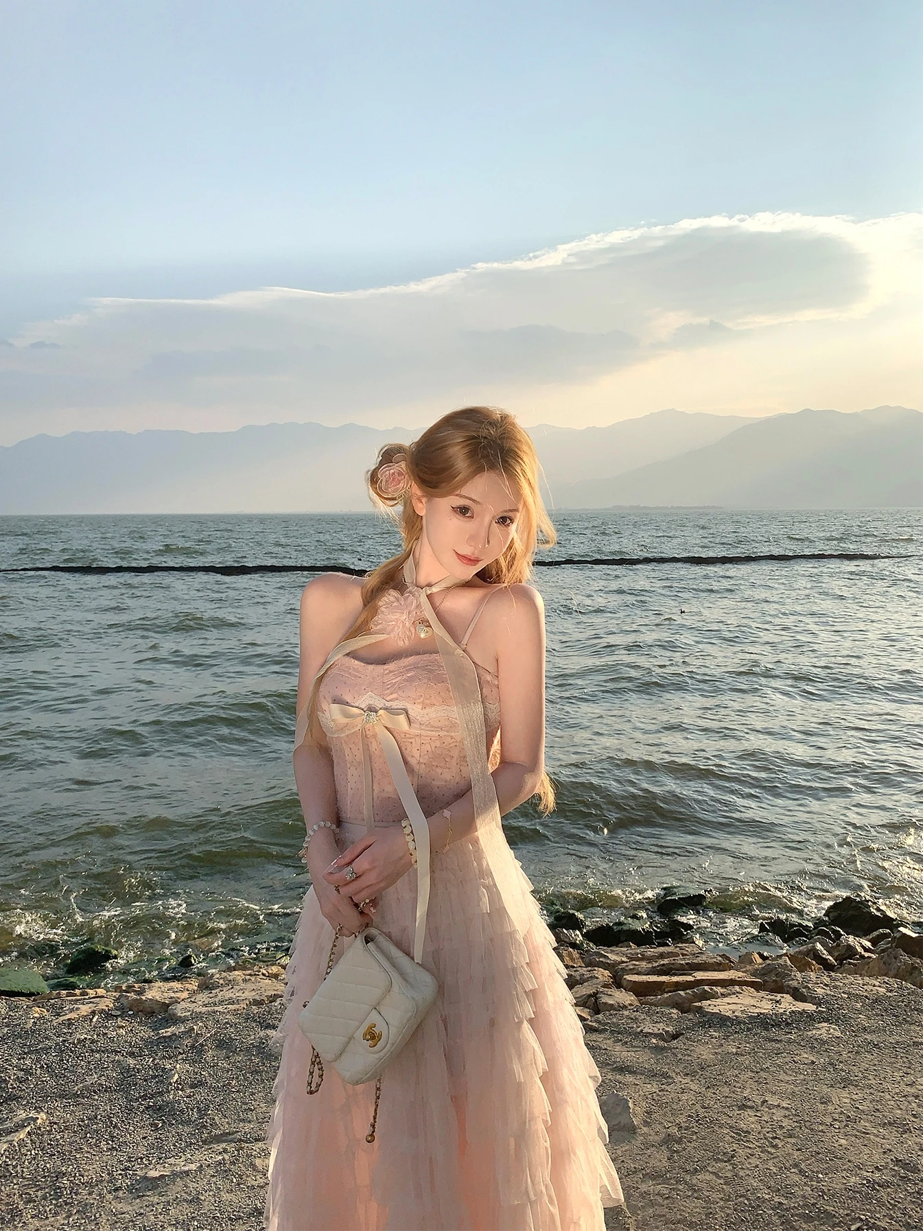 

Женский топ-бандо Sweet Heart Pie с розовым бантом, кружевными бретелями, в горошек, из тонкого дышащего материала, с завышенной талией, для носки поверх одежды