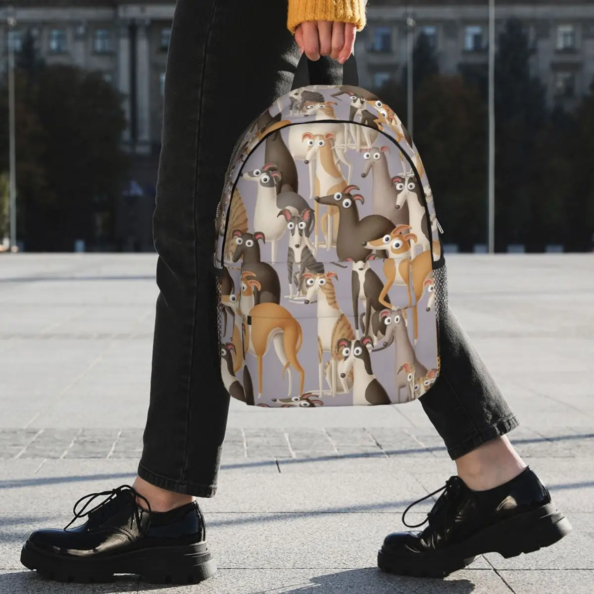 Italian Greyhound Themed Backpack Student BookBag Kids School Bag Laptop Shoulder Bags for Boys Girls