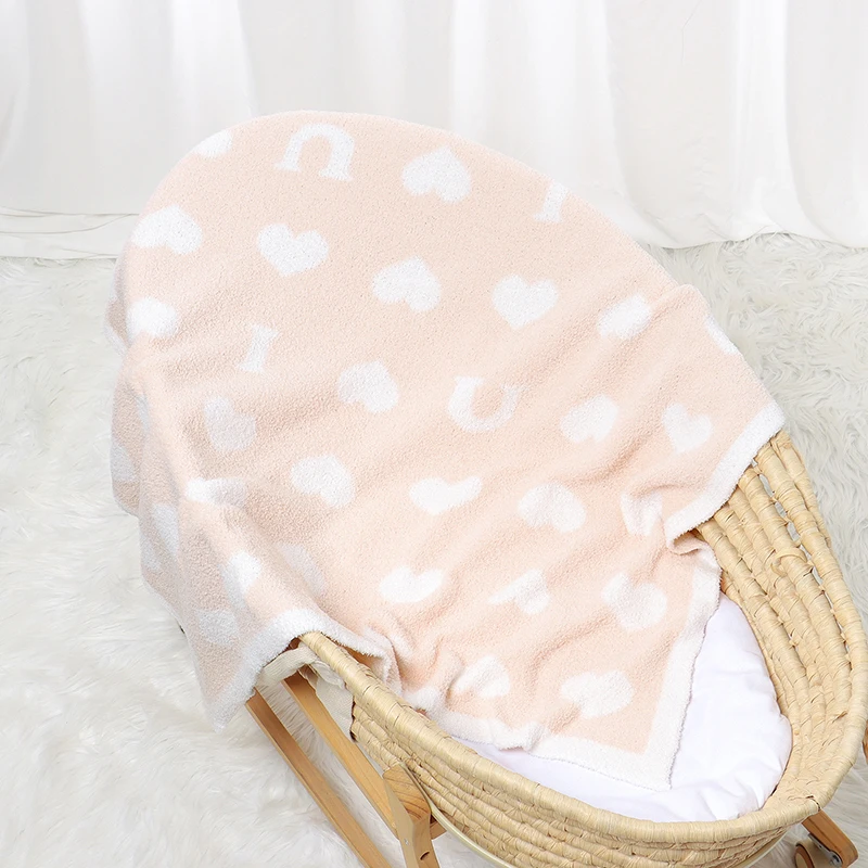 Newborn Baby Blanket Super Soft 100*80CM Infant Boy Girl Bedding Quilt Crib Quilt Fashion Cartoon Loving Letter Stroller Swaddle