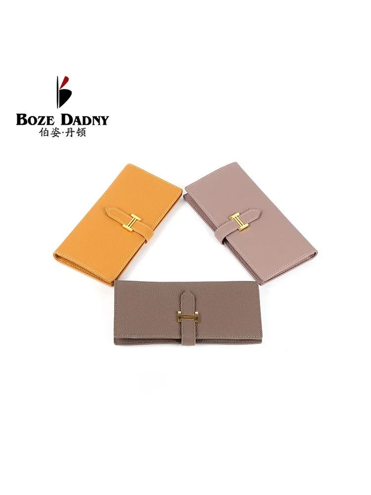 

Bozedaundy, новинка 2025, длинный кошелек из воловьей кожи с текстурой частиц, кошелек для монет, сумка с держателем для карт, Ele Youth Fem Leather