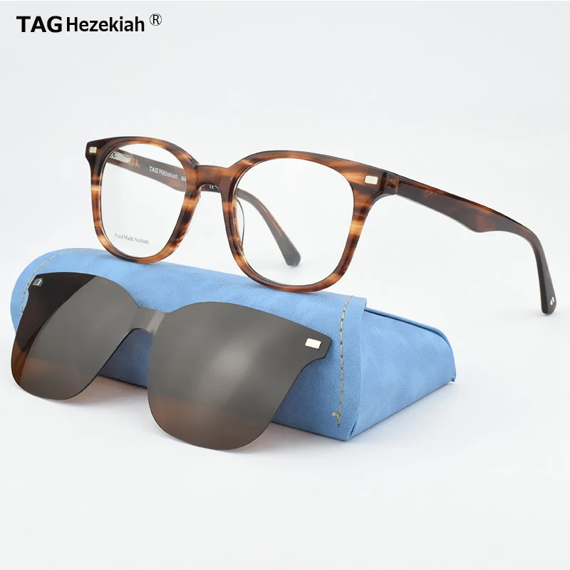 

9672 Eyeglasses Frame Men Women Clip On Polarized Sunglasses Spectacle Magnetic Optical Glasses Male UV400 Prescription Eyewear