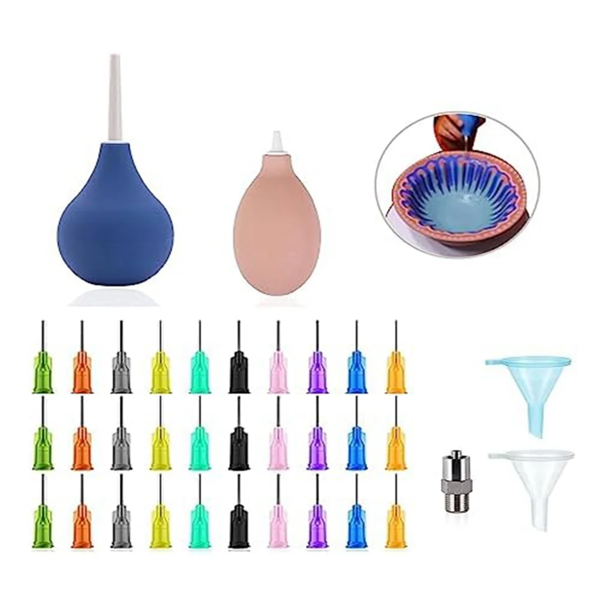 Ceramic Precision Tip Applicator Bottle for Pottery Glaze Sliding Tail Pottery Glaze Squeeze Bottle for Clay Supplies