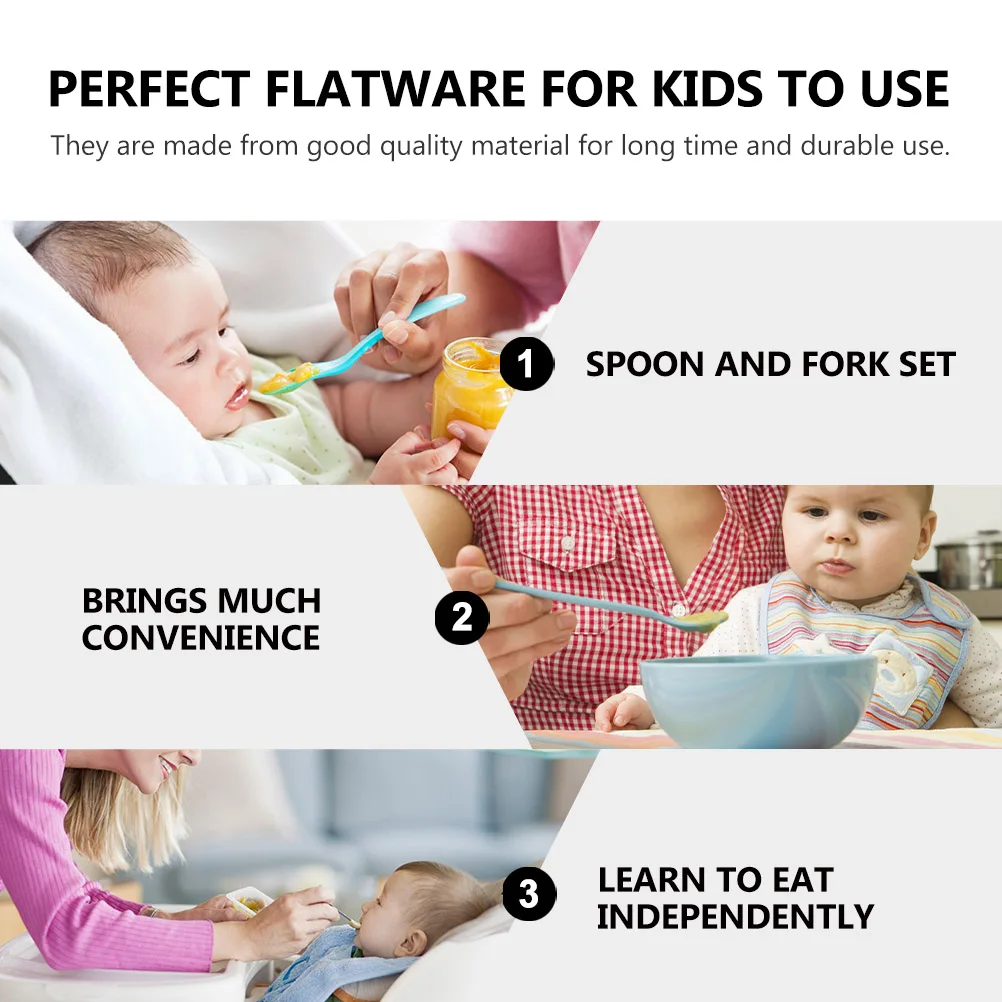 

1 set 1 Set Set Gift Infant Tableware Kids Cutlery Baby Spoon Learning Infant Tableware Spoon Baby Gift Orange Color