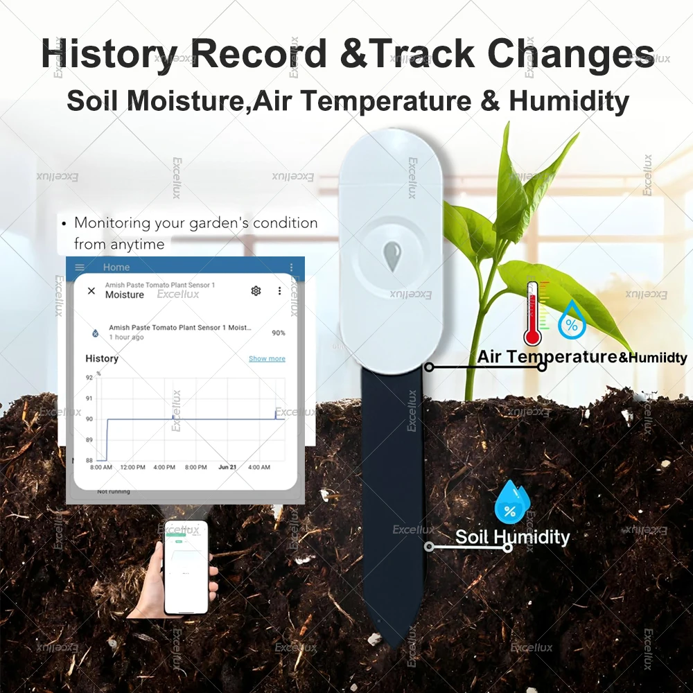 3 In 1 Tuya Zigbee Soil Tester Moisture Sensor With Temperature Humidity Detection For Smart Life App Home Assistant Zigbee2mqtt - Image 4