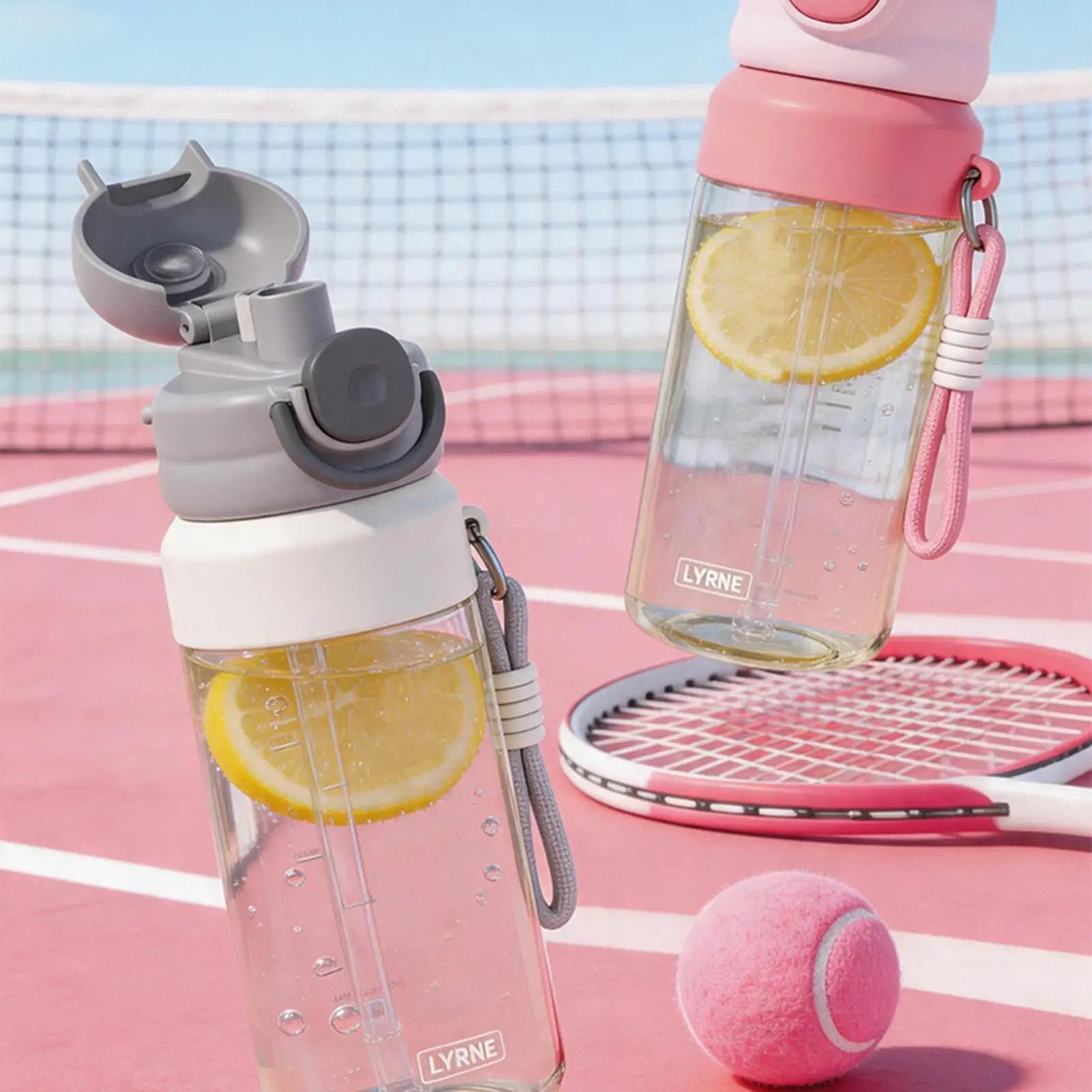 Outdoor Water Bottle Straw Spout Leak-Proof Drop-Resistant Drinkware Outdoor Bottle With Water Misting For Teens Students Men