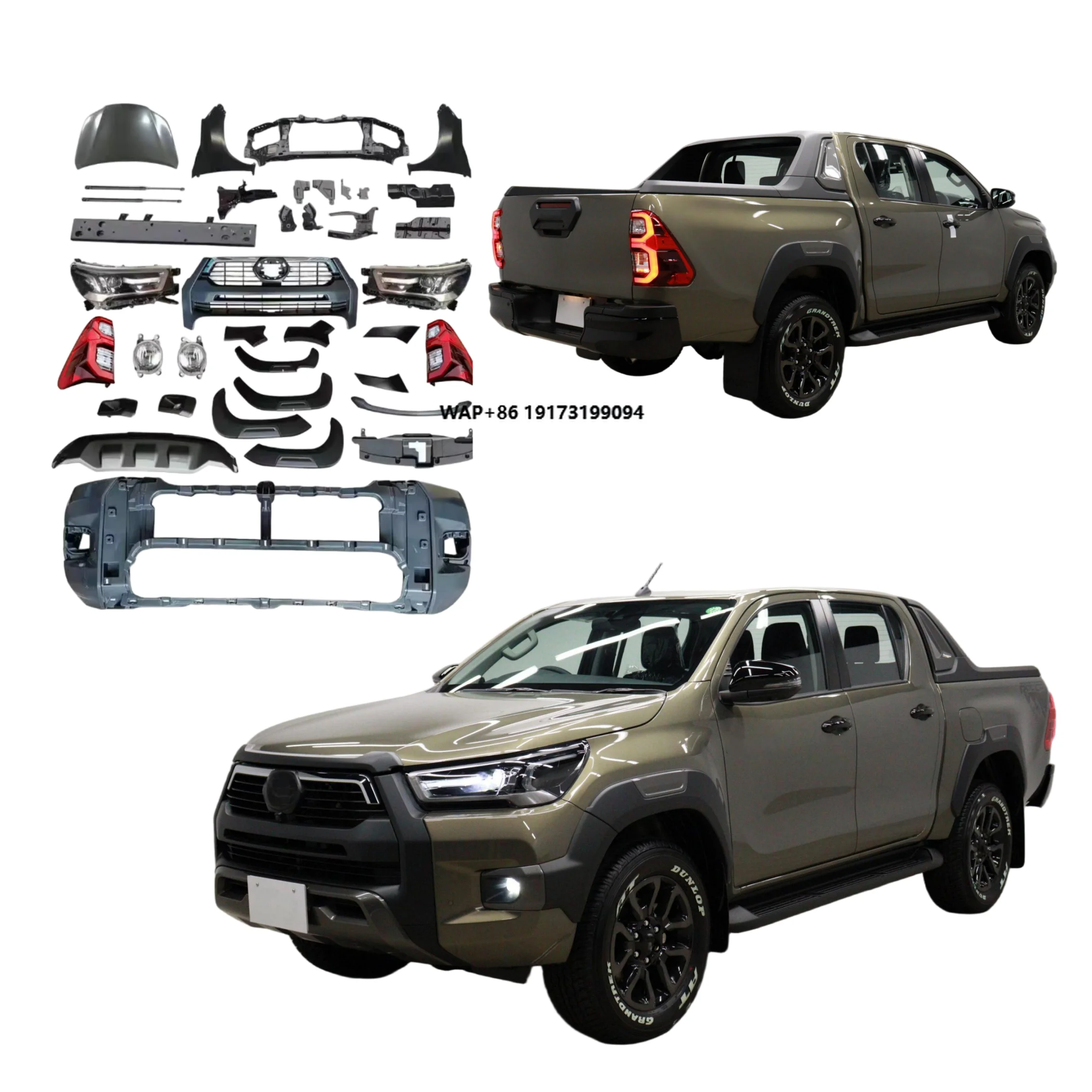 

Old to New Full Set Bodykit for to Yo Ta Hilux Vigo 2004-2015 to Rocco 2023 Car Accessories Front Rear Bumpers Parts