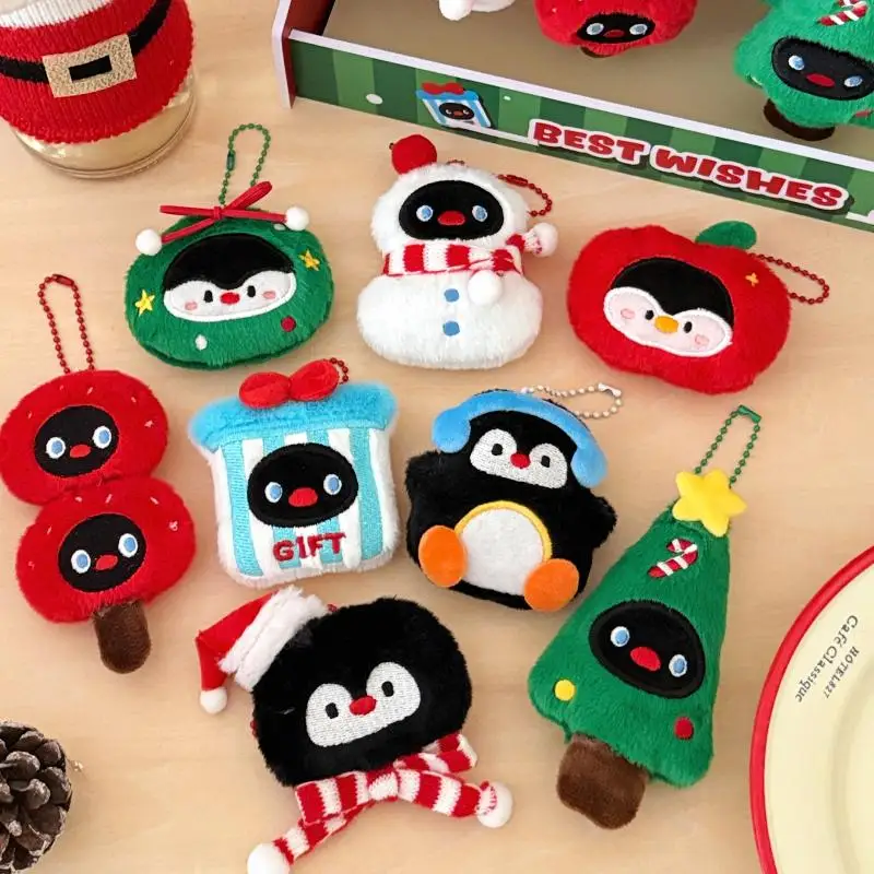 1Pcs Nette Plüsch Weihnachten Puppe Anhänger Schlüsselbund Kawaii Gefüllte Schneemann Puppe Spielzeug Rucksack Behänge Dekoration Zubehör Geschenke