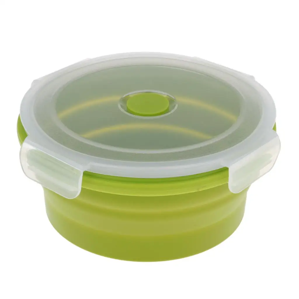 2-6pack Collapsible Silicone Camping Bowl, Food-grade and BPA-free 400ml Green