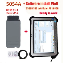 USB 5054A Diagnostic Tool and SSD Software Free Dl-E V14.1 Unlimited Licence WIFI 6154 Diagnosis Programming Tool with G1 Tablet