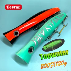 Testar Big Game Trolling Popper 200mm 120g Boat Fishing Topwater Stickbait Fishing Lure Surface Hard Bait for Tuna GT Pesca