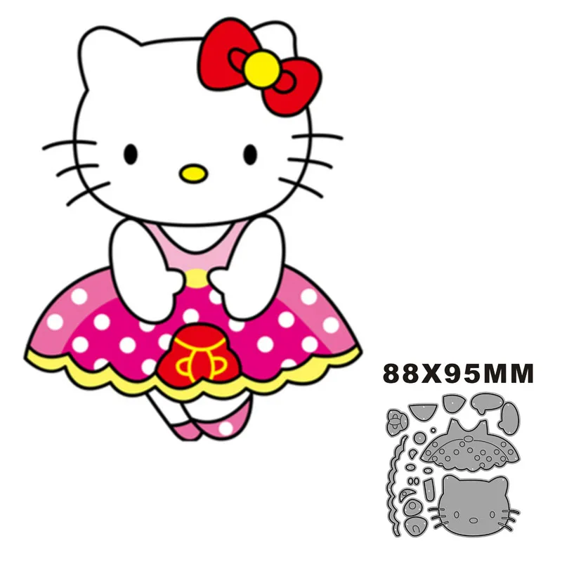 New 2022 Cats Who Like To Wear Skirts Metal Cutting Dies For DIY Scrapbooking Card Making Embossing Craft Decorative No Stamps