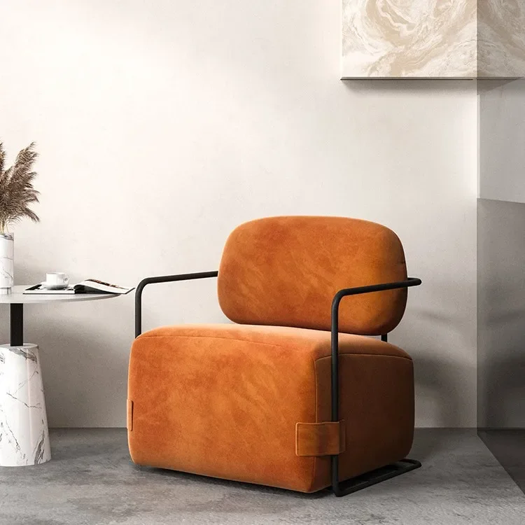 Single sofa light luxury small apartment household sofa chair Hotel front desk reception Internet celebrity sofa chair